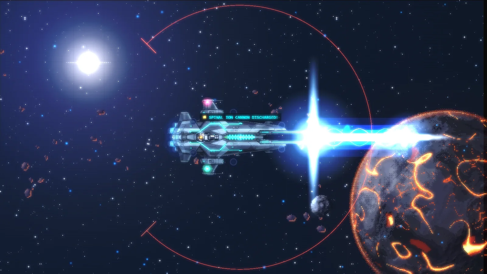 Frigate firing its spinal ion cannon